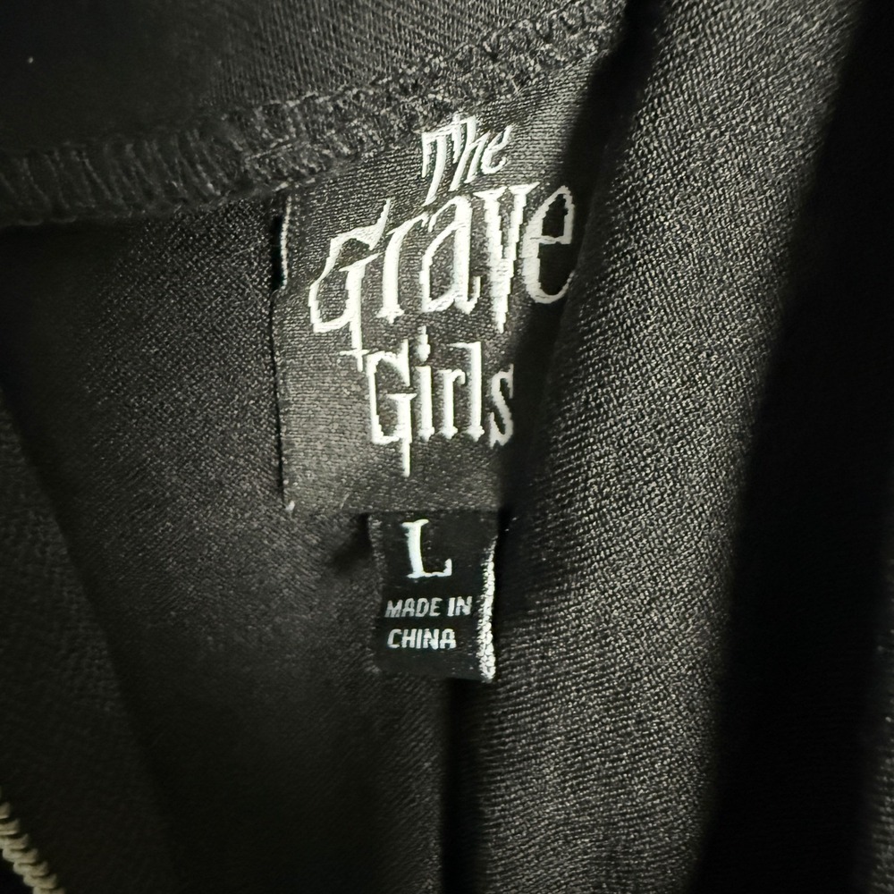 Dolls Kill The Grave Girls Sold Out Black Neon Green Studded Goth Mini Dress L - Picture 6 of 9